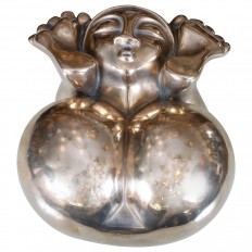 Figural abstract polished brass sculpture